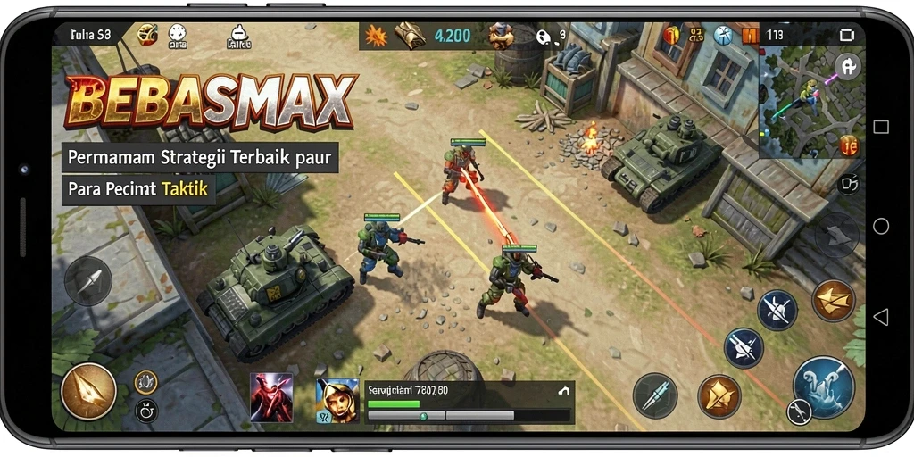 Tampilan gameplay BEBASMAX yang menantang dan strategis.