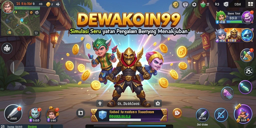 Screenshot gameplay DEWAKOIN99 yang menunjukkan tindakan simulasi seru.
