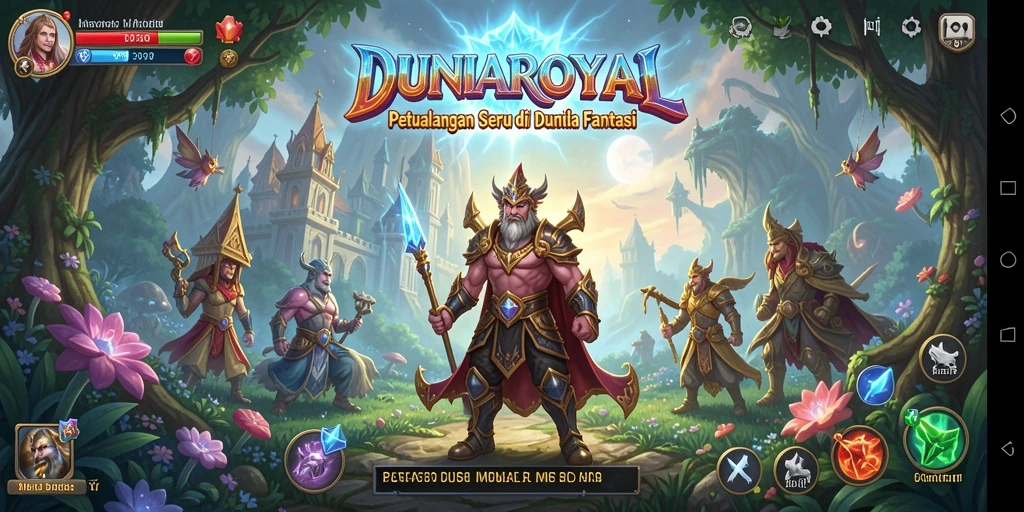Tampilan gameplay DUNIAROYAL yang menakjubkan saat menjelajahi dunia petualangan.