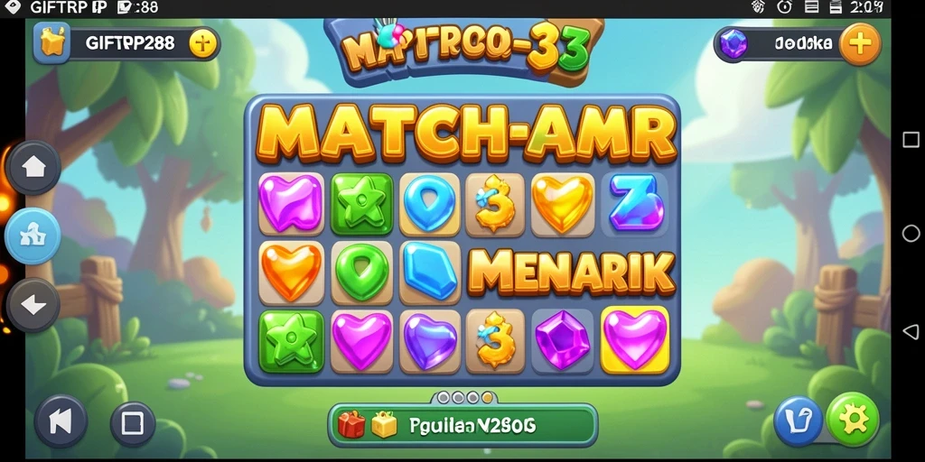 Screenshot utama GIFTRP288 menampilkan gameplay Match-3 yang seru dan menantang.
