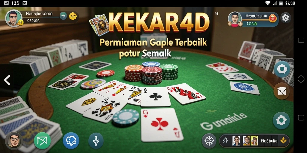 Tampilan gameplay Gaple seru dari KEKAR4D dengan teman-teman.