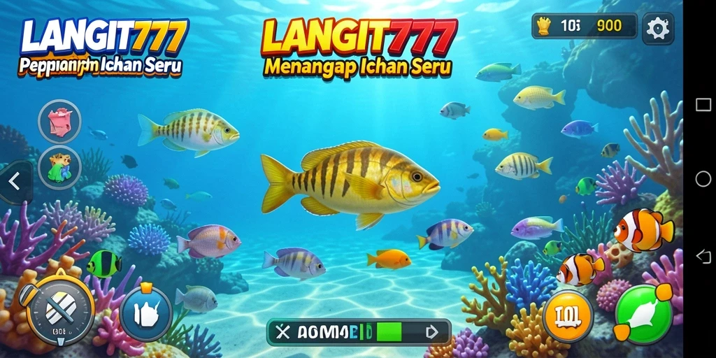 Tampilan gameplay LANGIT777 saat menangkap ikan di laut.