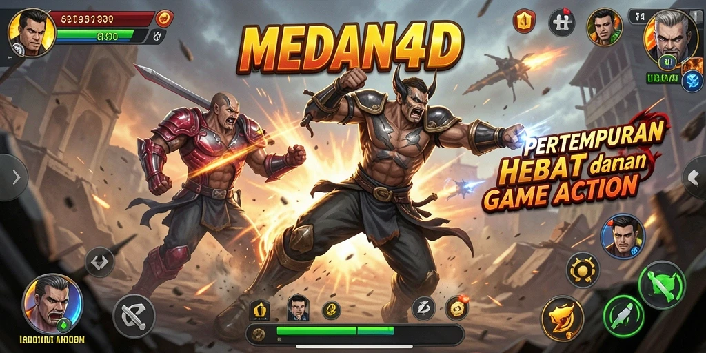 Tampilan epik dari gameplay penuh aksi MEDAN4D.