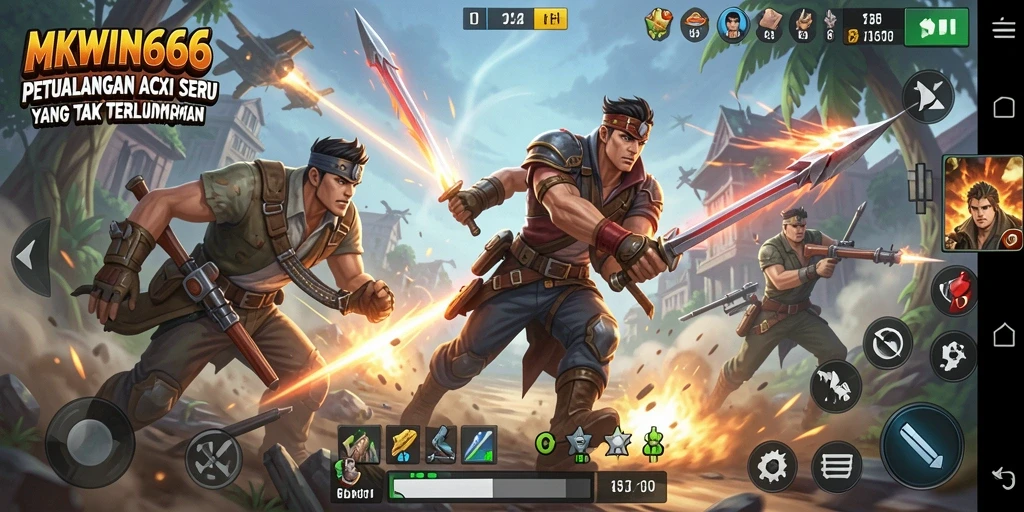 Tampilan gameplay MKWIN666 yang penuh aksi dan seru.