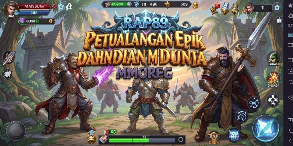 Screenshot utama RAP89 menunjukkan aksi seru dalam pertempuran MMORPG.