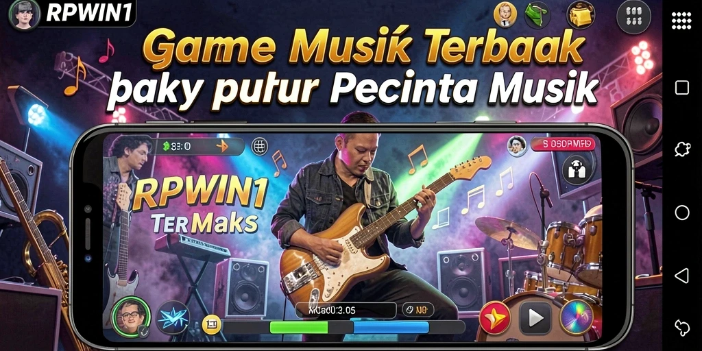Tampilan screenshot gameplay RPWIN1 menampilkan interaksi yang menyenangkan dalam bermain musik.
