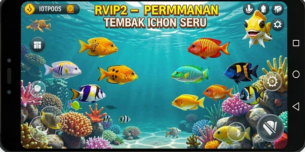 Tampilan gameplay menembak ikan yang menarik dan seru.