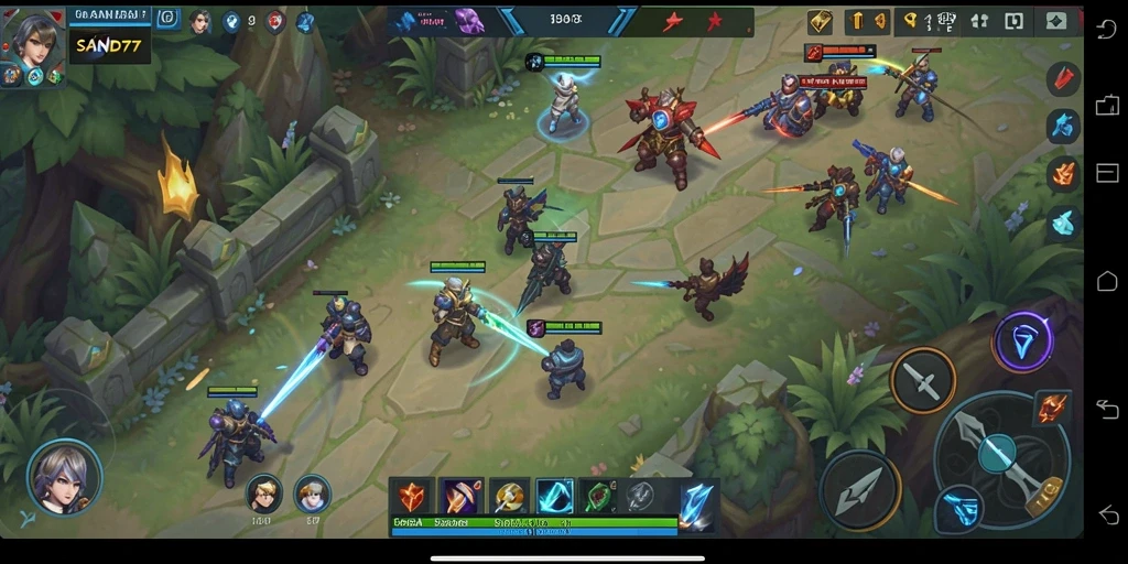 Gameplay seru dari SAND77 yang penuh strategi MOBA.