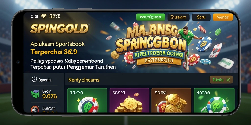 Tampilan permainan SPINGOLD yang menarik dengan berbagai taruhan olahraga.