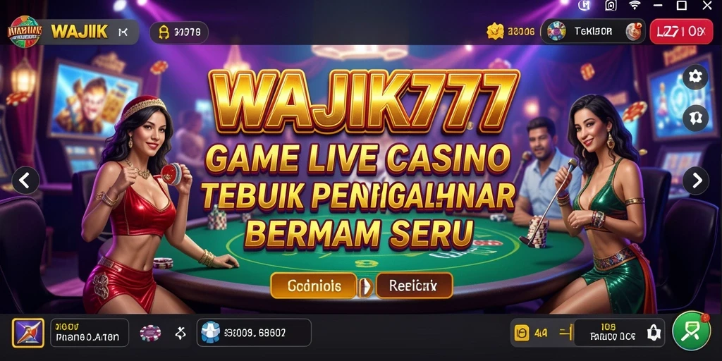Tampilan gameplay menarik di WAJIK777 dalam suasana Live Casino.
