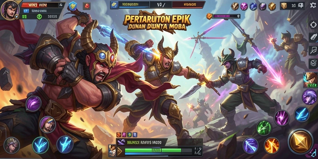 Tampilan gameplay MOBA yang mendebarkan dalam WIN33.